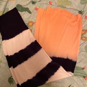 Navy/peach maxi skirt